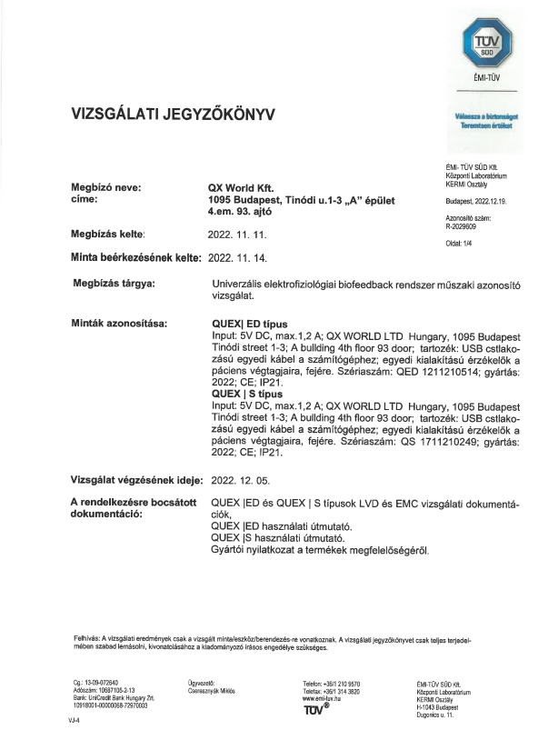 TÜV izvješće o ispitivanju HU